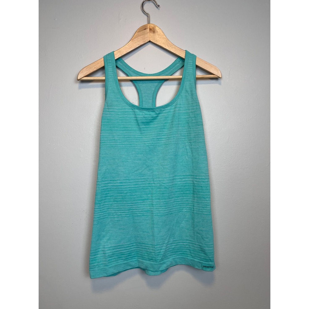 Patagonia Gatewood Tank Top‎ Medium Turquoise Blue Space Dye Racerback 53580